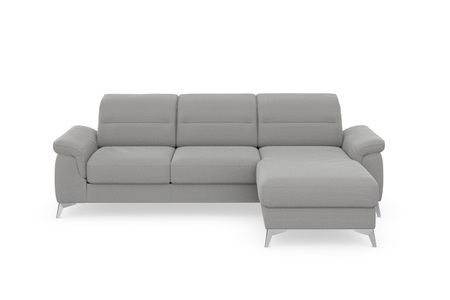 sit&more Ecksofa »Sinatra«, mit Recamiere, optinal mit Kopfteilverstellung und Armteilfunktion oder Kopfteilverstellung, Armteilfunktion, Bettfunktion und Bettkasten, chromfarbene Metallfüsse