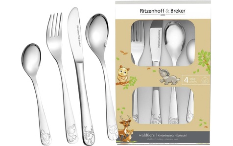 RITZENHOFF & BREKER, Ritzenhoff & Breker Kinderbesteck »Waldtiere 4-teilig«, (4 tlg.)