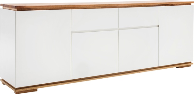 loftscape, home24 Sideboard Lixeira II, XXXLutz Sideboard 182/81/40 cm , Chiaro , weiss, Eichefarben , Holz, Holzwerkstoff , Asteiche, Eiche , massiv , 182x81x40 cm , matt, geölt, lackiert,Echtholz, Nachbildung , Typenauswahl, Beimöbel erhältlich , 000196018501