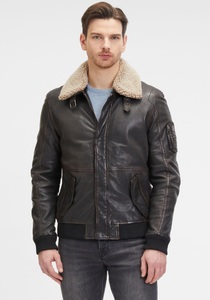 Gipsy, Gipsy Lederjacke »GMChuck«, mit Fellimitat, Strickbündchen, Ärmeltasche, verdeckter RV, Wattierung, 