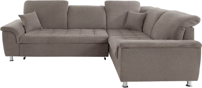 DOMO collection Ecksofa »Franzi«, wahlweise mit Kopfteilverstellung (dann Breite: 275 cm), optional mit Bettfunktion, inklusive Zierkissen