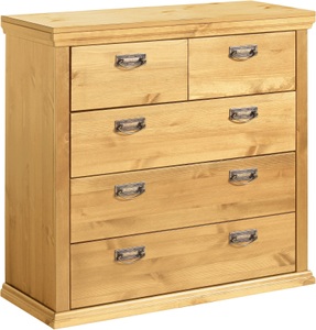 HOME AFFAIRE, Home affaire Schubkastenkommode »Madrid«, Home affaire Schubkastenkommode »Madrid«, aus massiver Kiefer mit 5 Schubladen, 90cm breit