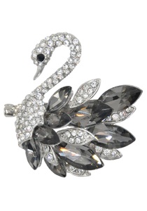 J.Jayz, J.Jayz Brosche »Funkelnder Schwan«, Firetti Brosche »Schmuck Geschenk Ansteckschmuck Schwan«, mit Glasstein