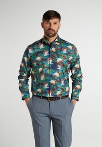 Eterna, ETERNA LANGARM HEMD COMFORT FIT SOFT TAILORING TWILL BUNT BEDRUCKT, 