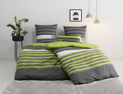 GOODproduct, GOODproduct Bettwäsche "Majoran" 2 gestreifte Bettwäsche, Marke H.I.S by GOODproduct