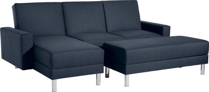MAX WINZER, Max Winzer® Schlafsofa »Just Fresh«, Schlafsofa mit Recamiere, mit Rückenverstellung, Max Winzer® Schlafsofa »Just Fresh modernes kubisches Sofa, Rückenverstellung für Sitzkomfort«, Recamiere links oder rechts montierbar, elegante Metallfüsse
