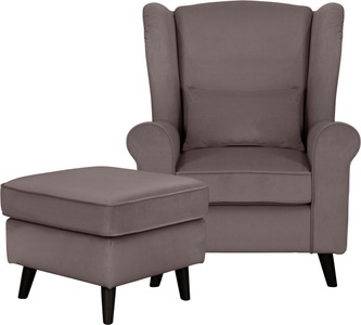 HOME AFFAIRE, Home affaire Sessel »CHISTELLE«, Ohrensessel, auch in Bouclé, B/T/H: 81/87/99 cm, Home affaire Sessel »Ohrensessel CHISTELLE, wahlweise mit Polsterhocker«, mit Wellenunterfederung, Masse: B/T/H: 81/87/99 cm