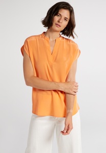 Eterna, KURZARM BLUSE 1863 BY ETERNA - PREMIUM SEIDE PFIRSICH UNIFARBEN, 