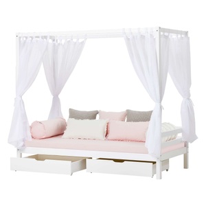 Hoppekids, Hoppekids Himmelbett »ECO Dream Kinder/ Prinzessinnenbett 90x200cm, H= 182 cm, Kiefer massiv«, wahlweise mit Gästebett oder Schubkästen, Hoppekids Himmelbett »ECO Dream Kinder/ Prinzessinnenbett 90x200cm, H= 182 cm, Kiefer massiv« wahlweise mit Gästebett oder Schubkästen