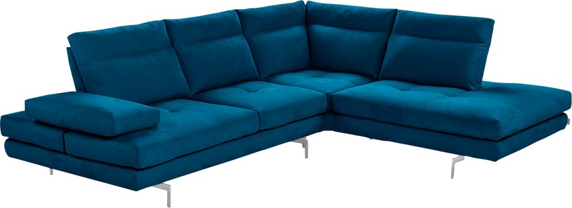 CALIA ITALIA, CALIA ITALIA Ecksofa »Toby Wing«, Sitztiefenverstellung, Eckelement mit Funktion, Füsse in Chrom glänzend, CALIA ITALIA Ecksofa »Toby Wing, L-Form, Multifunktionssofa, bequem und edel«, Sitztiefenverstellung und Armteilfunktion, Füsse chrom glänzend