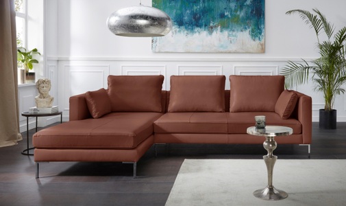 Alte Gerberei, Alte Gerberei Ecksofa »Marinus«, mit schmalen Lehnen, inklusive Rückenkissen & Armlehnkissen, Alte Gerberei Ecksofa »Marinus, L-Form«, inkl. Rückenkissen, Ottomane wahlweise rechts oder links