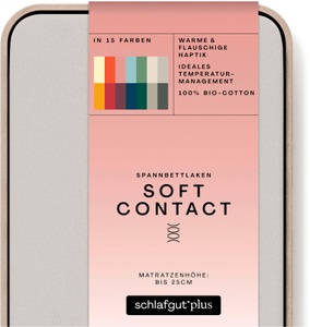 Schlafgut, Schlafgut Spannbettlaken »Soft Contact«, (1 St.), 100% Bio Baumwolle, Schlafgut Spannbettlaken »Soft Contact«, 100% Bio Baumwolle