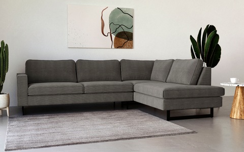 PLACES OF STYLE, Places of Style Ecksofa »Pinto«, mit Keder und Metallfüssen, 
