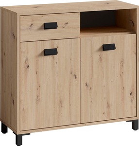 byLIVING, byLIVING Badkommode »Wellness«, Breite 80,5 cm, in Eichen-Optik, mit viel Stauraum, byLIVING Badkommode »Wellness«, 80cm Badezimmer Kommode mit Metallgriffen und viel Stauraum
