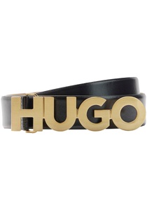 HUGO, HUGO Koppelgürtel, HUGO Ledergürtel, mit Logo-Schliesse