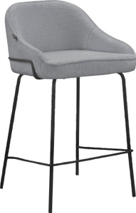 LEONIQUE, Leonique 4-Fussstuhl »Puant«, 2 St., Struktur, mit Stoff aus Polyester/recyceltem Polyester, Sitz und Rücken gepolstert, schwarze Metallbeine, in verschiedenen Bezugsqualitäten und Farbvarianten erhältlich, Sitzhöhe 65 cm, Leonique 4-Fussstuhl »Puant«, 2 St., Struktur, mit Stoff aus Polyester/recyceltem Polyester, Sitzhöhe 65 cm