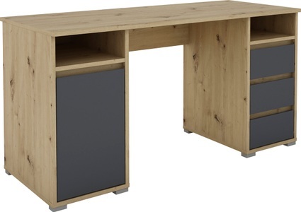 HOMEXPERTS, Homexperts Schreibtisch »Loop«, Homexperts Schreibtisch »Loop«, mit 3 Schubkästen und 1 Tür