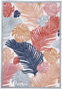 carpetfine, carpetfine Teppich »Deja 104«, rechteckig, 4 mm Höhe, robustes Flachgewebe, Motiv- Floral Palmenblätter, Hoch-Tief Effekt, In- und Outdoor geeignet, Wetterfest und UV-beständig für Balkon, Terrasse, Garten, Aussenbereich,Wohnzimmer, Schlafzimme, carpetfine Teppich »Deja 104«, rechteckig, 4 mm Höhe, robustes Flachgewebe, Motiv- Floral Palmenblätter, Hoch-Tief Effekt
