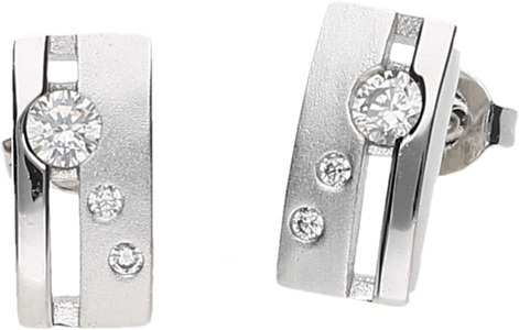 FIRETTI, Firetti Paar Ohrstecker »Schmuck Geschenk Ohrschmuck Ohrringe matt glanz«, mit Zirkonia (synth.), Firetti Paar Ohrstecker »Schmuck Geschenk Ohrschmuck Ohrringe matt glanz«, mit Zirkonia (synth.)