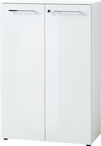 undefined, Aktenschrank MONTERIA, Front & Abdeckplatte aus Glas, abschließbar, 3 OH, B 800 x T 370 x H 1200 mm, weiß, Aktenschrank MONTERIA, Front & Abdeckplatte aus Glas, abschließbar, 3 OH, B 800 x T 370 x H 1200 mm, weiß