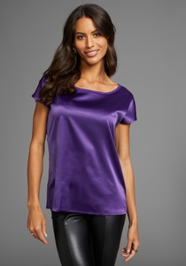 LAURA SCOTT, Laura Scott Shirtbluse, aus Satin und Jersey, 
