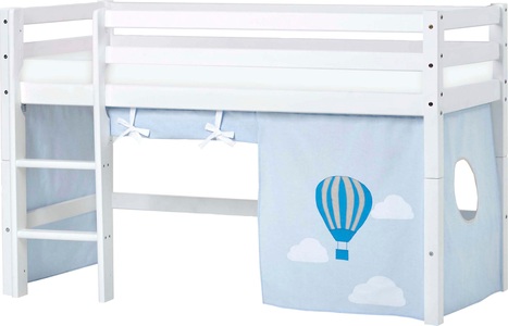 Hoppekids, Hoppekids Hochbett »Ballon«, inkl. Vorhang-Set, Matratze und Rollrost, Hoppekids Hochbett »«Ballon»«, mit Matratze & Vorhang, umbaubar, 4Stile