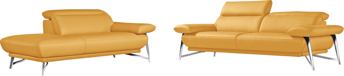 Egoitaliano, Egoitaliano Polstergarnitur »Anais«, Set: bestehend aus Sofa und Ottomane, inkl. Kopfteilverstellung, Egoitaliano Polstergarnitur »Anais, Design mit hohem Sitzkomfort für mehr Bequemlichkeit«, Set: bestehend aus Sofa und Ottomane, inkl. Kopfteilverstellung