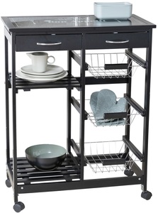 Wenko, Wenko - Küchenwagen Bon Appetit, Küchenregal, aus MDF, WENKO Servierwagen »Modell Bon Appetit«, Küchenwagen mit 2 Ablagen, 3 Körben und 2 Schubladen