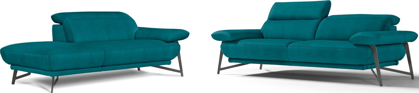 Egoitaliano, Egoitaliano Polstergarnitur »Anais«, Set: bestehend aus Sofa und Ottomane, inkl. Kopfteilverstellung, Egoitaliano Polstergarnitur »Anais, Design mit hohem Sitzkomfort für mehr Bequemlichkeit«, Set: bestehend aus Sofa und Ottomane, inkl. Kopfteilverstellung