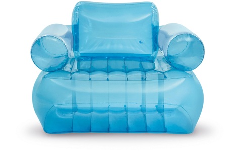 Intex, Intex Luftmatratze »Sessel mit Armlehne, Blau«, Intex Aufblasbarer Sessel Arm Chair 109 x 109 x 79 cm, Blau