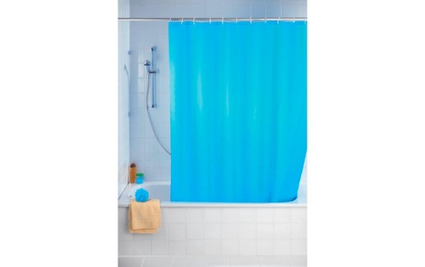 Wenko, WENKO Duschvorhang ANTI-SCHIMMEL, WENKO Duschvorhang hellblau Polyester Anti-Schimmel (1 Stk)