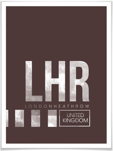 Wall-Art, Wall-Art Poster »Wandbild LHR Flughafen London«, Flughafen, (1 St.), Poster, Wandbild, Bild, Wandposter, Wall-Art Poster »Wandbild LHR Flughafen London«, Flughafen, (Set, 1 St.), Poster ohne Bilderrahmen