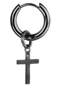 FIRETTI, Firetti Single-Creole »Kreuz«, Firetti Single-Creole »Schmuck Geschenk Ohrschmuck einzeln Kreuz«, Einhänger abnehmbar