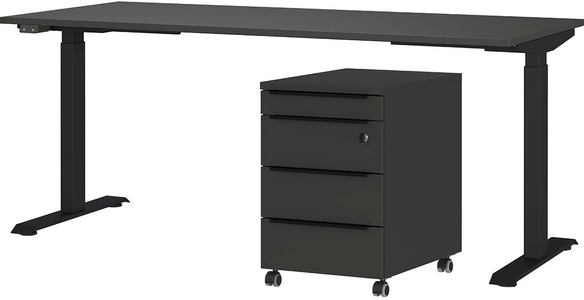Germania, GERMANIA Büromöbel-Set »Mailand, inkl. Schreibtisch (elektr. höhenverstellbar) & Rollcontainer«, (2 tlg.), Breitenvariante wählbar (140-180 cm), Made in Germany, GERMANIA Büromöbel-Set »Mailand, inkl. Schreibtisch (elektr. höhenverstellbar) & Rollcontainer«, (2 tlg.), Breitenvariante wählbar (140-180 cm), Made in Germany
