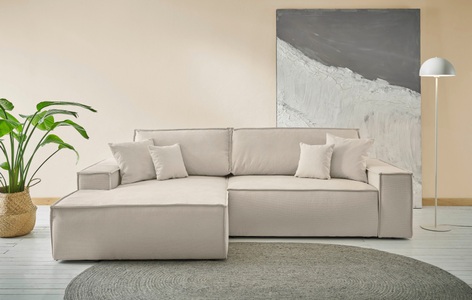 andas Ecksofa »Finnley«, mit Bett-Funktion (Liegefläche 210x136 cm), Bettkasten