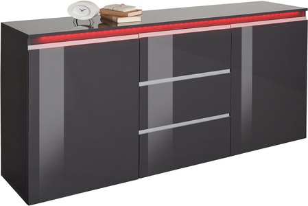 TECNOS, Tecnos Sideboard »Magic«, Breite 180 cm, ohne Beleuchtung, INOSIGN Sideboard »Magic, Kommode, Schrank, Kredenz«, mit 2 Türen und 3 Schubkästen Hochglanz lackiert (B/T/H) 180x40x80 cm
