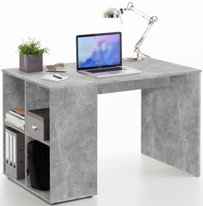 FMD, FMD Schreibtisch mit Regal 117×73×75 cm Betonoptik, FMD Schreibtisch »Gent«, mit 4 seitlichen Fächern