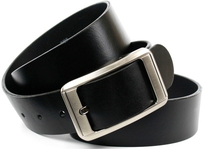 ANTHONI CROWN, Anthoni Crown Vollleder Jeansgürtel in Schwarz, Anthoni Crown Ledergürtel, Jeansgürtel mit silberfarbener Schliesse