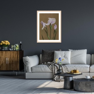 QUEENCE, queence Bild mit Rahmen »Irma«, queence Bild mit Rahmen »Irma«, Blumen-Pflanzen-Kunst-Blumenbilder, Premium Poster mit Naturholzrahmen, Handarbeit aus Deutschland