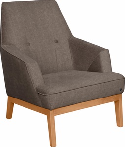 Tom Tailor, TOM TAILOR Sessel »COZY«, im Retrolook, mit Kedernaht und Knöpfung, Füsse Buche natur, TOM TAILOR HOME Sessel »COZY«, im Retrolook, mit Kedernaht und Knöpfung, Füsse Buche natur