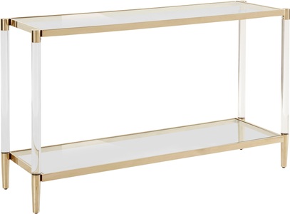 LEONIQUE, Leonique Beistelltisch »Ceadda«, Konsolentisch mit Glasbeinen und einer Glastischplatte, Breite 130 cm, Leonique Beistelltisch »Ceadda«, Konsolentisch mit Glasbeinen und einer Glastischplatte, Breite 130 cm