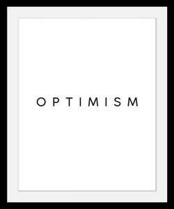undefined, Bild »Optimism«, queence Bild »Optimism«, Schwarz-Weiss-Schriftzug-Motivationsbilder-Spa-Spa Bilder, HD Premium Poster-Druck inkl. Holzrahmen
