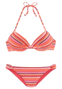 Lascana, LASCANA Push-Up-Bikini, mit glitzernden Streifen, 