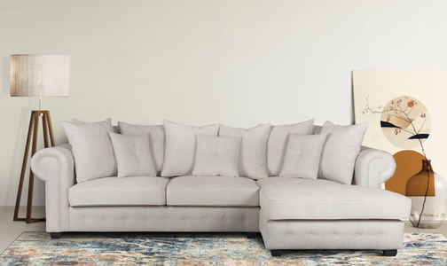 HOME AFFAIRE, Home affaire Ecksofa »San Pedro«, Knopfheftung am Rand, viele lose Kissen, Home affaire Ecksofa »San Pedro«, L-Form