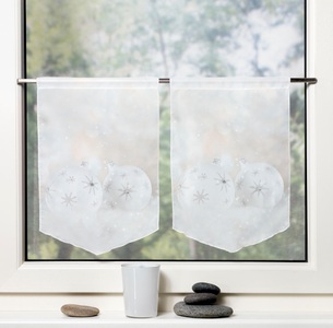 HOME WOHNIDEEN, HOME WOHNIDEEN Vorhang »SIMIANO«, Fensterbilder Voile digital bedruckt, HOME WOHNIDEEN Vorhang »SIMIANO«, (2 St.), Fensterbilder Voile digital bedruckt