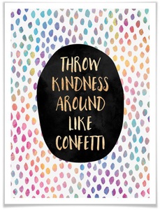 Wall-Art, Wall-Art Poster »Kindness Konfetti«, Schriftzug, (1 St.), Wall-Art Poster »Kindness Konfetti«, Schriftzug, (1 St.), Poster ohne Bilderrahmen