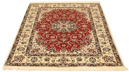 MorgenLand, morgenland Teppich »Isfahan Teppich handgeknüpft rot«, rechteckig, 7 mm Höhe, handgeknüpft, morgenland Teppich »Isfahan Teppich handgeknüpft rot«, rechteckig, 7 mm Höhe, handgeknüpft