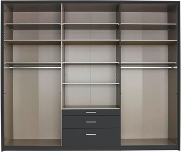 MID.YOU, MID.YOU Drehtürenschrank in grau, klar, weiss , Hildesheim-Extra , Holzwerkstoff , 7 Fächer , 3 Schubladen , 275x231x56 cm , bedruckt,Nachbildung , 000380054104, Rauch Möbel Drehtürenschrank in grau, klar, weiss , Hildesheim-Extra , Kunststoff , 7 Fächer , 3 Schubladen , 275x231x56 cm , bedruckt,Nachbildung , 000380054104