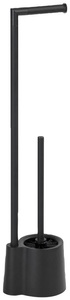 Wenko, Wenko - Stand WC-Garnitur Avola Schwarz matt, WENKO WC-Garnitur »Avola«, 1 St., aus Polypropylen-Edelstahl, mit Ersatzrollenhalter
