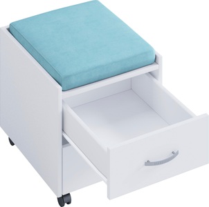 LÜTTENHÜTT, Lüttenhütt Container, Praktischer und universell einsetzbarer Rollcontainer, Dekor Weiss, 